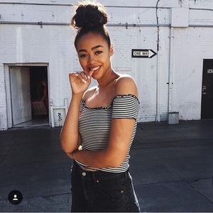 brandy melville striped jessie off shoulder top